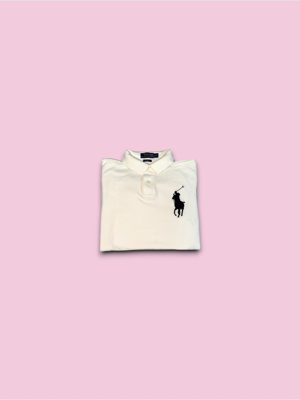 Polo Ralph Lauren embroidered big pony polo custom fit shirt white mens medium